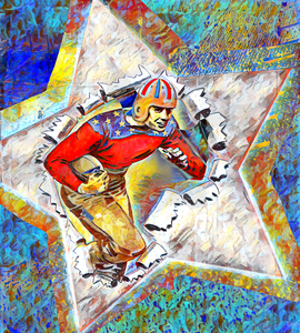 Football Star Burst Digital Painting
