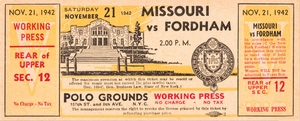 1942 Missouri Tigers vs. Fordham Rams