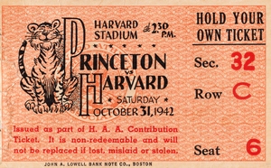 1942 Princeton Tigers vs. Harvard Crimson