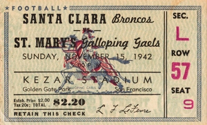 1942 Santa Clara Broncos vs. St. Marys Gaels