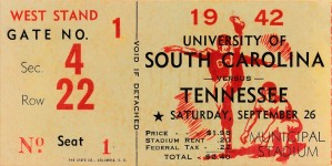 1942 south carolina gamecocks football ticket stub