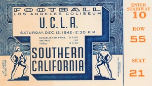 1942 UCLA vs. USC Football Ticket Print