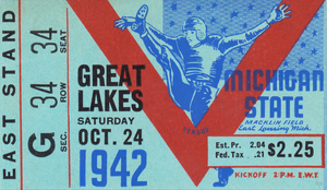 1942 Great Lakes vs. Michigan State Ticket Art