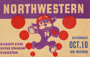 1942 Northwestern Football Ticket Remix