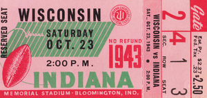 1943 Indiana Hoosiers vs. Wisconsin Badgers