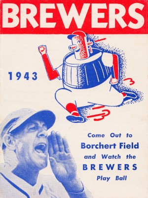 1943 milwaukee brewers borchert field poster