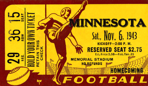 1943 Minnesota Football Ticket Remix