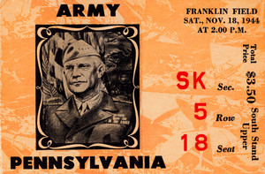 1944 Army vs. Penn Football Ticket Stub Print