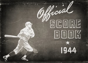 1944 Baseball Score Book Remix Art