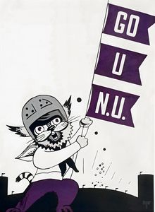 1944 Northwestern Wildcat Cover Art Remix
