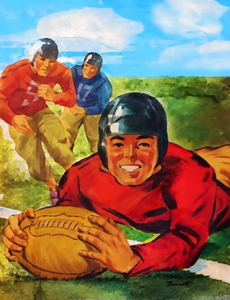 1945 Vintage Football Art 