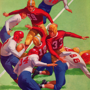 1945 Vintage Football Art 