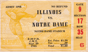 1945 Notre Dame vs. Illinois