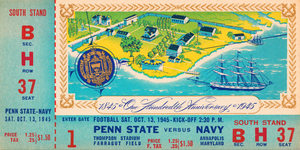 1945 Penn State vs. Navy Ticket Stub Art