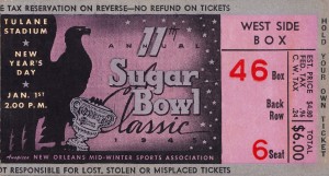 1945 Sugar Bowl Ticket Art Duke Win