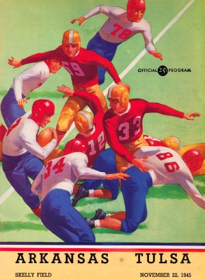 1945 university tulsa football program cover art