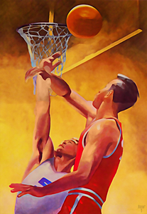 1945 Lon Keller Basketball Art