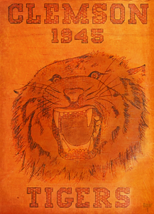 1945 Clemson Tiger Art