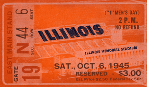 1945 Illinois Illini Football Ticket Stub Remix Art