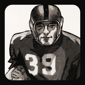 1946 Vintage Gridiron Black and White Football Player Art 