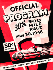 1946 Indy 500 Race Program Art Black Friday Sale