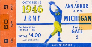 1946 michigan army ann arbor college football ticket art