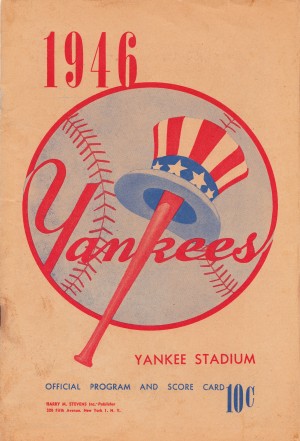 1946 New York Yankees Baseball Scorecard Art