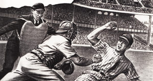 1947 Black and White Vintage Baseball Art