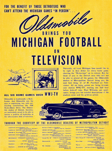 1947 WWJ-TV Oldsmobile Michigan Football Television Ad | Row 1