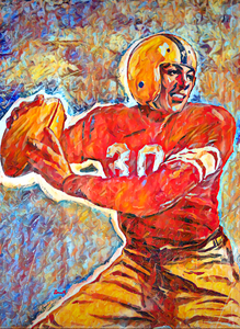 1947 Quarterback Impressionist Style Football Art