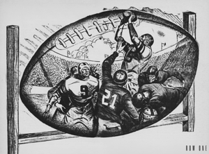 1947 football goalpost art