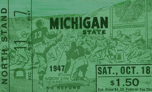 1947 Michigan State Football Ticket Remix Art