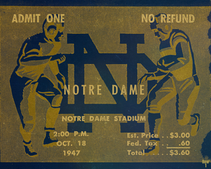 1947 Notre Dame Football Ticket Remix