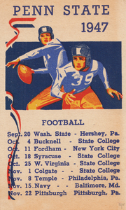 1947 Penn State Football Schedule Art Print