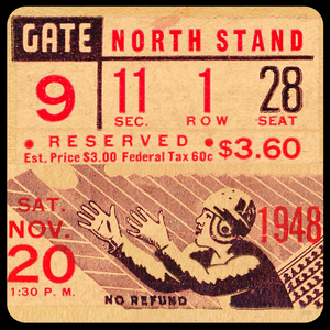 1948 Football Ticket Stub Remix Art