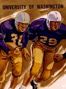 1948 Washington Huskies Vintage Football Art Remix