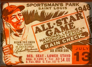1948 All Star Game Ticket Viewfinder Art Remix