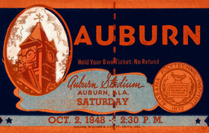 1948 Auburn Football Ticket Stub Remix Art