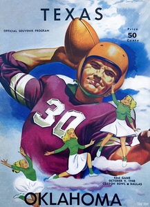 1948 Texas vs. Oklahoma Football Program Cover Art