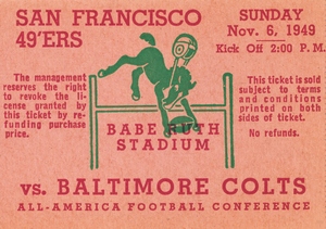 1949 Baltimore Colts vs. San Francisco 49ers