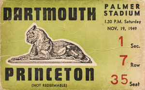 1949 Dartmouth vs. Princeton Football Ticket Canvas