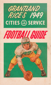 1949 Grantland Rice Cities Service Football Guide Metal Sign