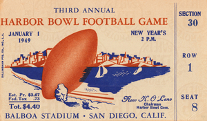 1949 Harbor Bowl Football Ticket Print