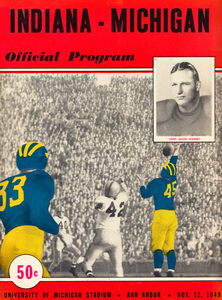 1949 Indiana vs. Michigan Football Program Cover Art