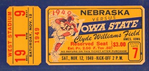 1949 Nebraska vs. Iowa State Football Ticket Art