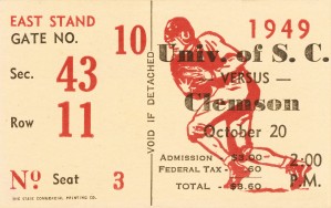 1949 south carolina gamecocks palmetto bowl ticket stub wall art metal sign wood prints