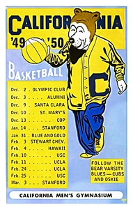 1949 Cal Bears Basketball Schedule Art