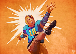 1949 Golden Hour Vintage Football Remix Art