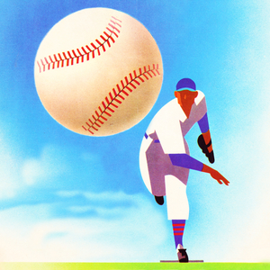 1950 Vintage Baseball Art Remix