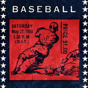 1950 Baseball Ticket Stub Remix Art